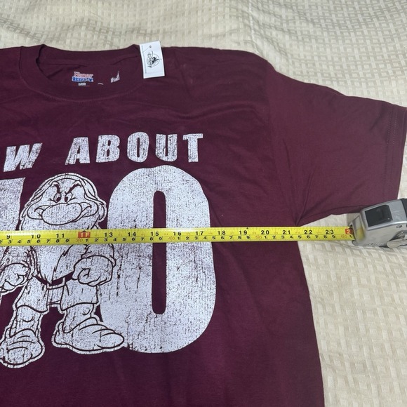 Disney Grumpy Dwarf Shirt Mens Large Maroon How About No T-Shirt Disney Park New - Picture 4 of 8